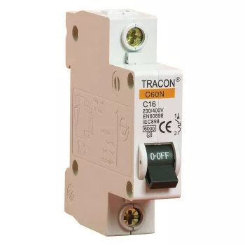   TRACON C60-32-1 - Kismegszakító, 1 pólus, C karakterisztika 32A, 6kA