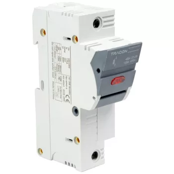  TRACON CFBL1P100 - Szakaszolókapcsoló-biztosító hengeres bizt.hoz, maszkolható 100A, 22x58mm, Un=400V/690V, 1P, LED