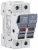 TRACON CFBL2P50 - Szakaszolókapcsoló-biztosító hengeres bizt.hoz, maszkolható 50A, 14x51mm, Un=400V/690V, AC22B, 2P, LED