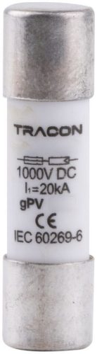 TRACON CFPV-10X38-30 - Hengeres biztosító PV gPV, 30A,1000VDC,20kA,10x38