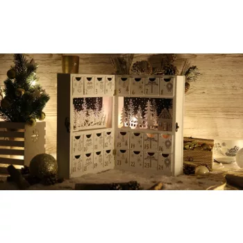   TRACON CHRACB6WW - LED karácsonyi adventi kalendárium, elemes (X22050) Timer 6+18h, 6LED, 3000K, 2xAAA