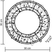 TRACON CHRC480WW - LED karácsonyi koszorú (X23014) 230VAC, 480LED,3.6W, 3000K