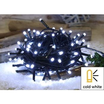   TRACON CHRSTOB100CW - Karácsonyi fényfüzér, kültéri/beltéri (X22014) 230VAC, 2+10M, 100LED, 3,6W, 12000-13000K, IP44
