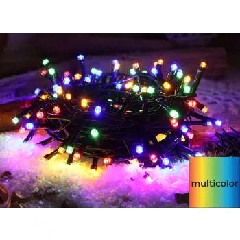   TRACON CHRSTOB100RGB - Karácsonyi fényfüzér, színes,kültéri/beltéri (X22019) 230VAC, 2+10M, 100LED, 3,6W, RGB, IP44