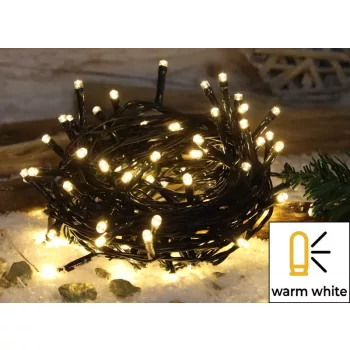   TRACON CHRSTOB50WW - Karácsonyi fényfüzér, kültéri/beltéri (X22001) 230VAC, 2+5M, 50LED, 3,6W, 2600-2700K, IP44