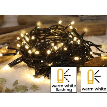   TRACON CHRSTOSW200WW - Karácsonyi sziporkázó fényfüzér, kültéri/beltéri (X22006) 230VAC, 5+20M, 200LED, 6W, 2600-2700K, IP44