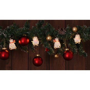   TRACON CHRSTPBW10WW - LED karácsonyi lánc, pingvin,medve, elemes (X22072) Timer 6+18h,10LED, 3000K, 2xAA