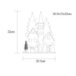 TRACON CHRWHCH10WW - LED karácsonyi templom, fa, elemes (X22084) Timer 6+18h,10LED, 3000K, 3xAA