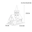 TRACON CHRWHCHW4WW - LED karácsonyi templom, fa, fehér, elemes (X22077) Timer 6+18h,4LED, 3000K, 3xAA
