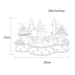 TRACON CHRWHVIL7WW - LED karácsonyi falu, fa, elemes (X22083) Timer 6+18h,7LED, 3000K, 2xAA