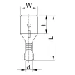 TRACON CS6 - Szigeteletlen rátolható csatlakozó csap, sárgaréz 6,3×0,8mm, 0,75-1,5mm2