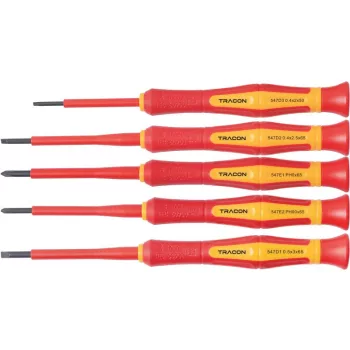   TRACON CSETP5 - 1000 V-ra szigetelt precíziós csavarhúzó szett AC 1000 V, 5pcs