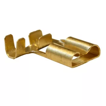   TRACON CSH09B - Szig.tlen rátolható csatl. hüvely, ónozott réz, rögz.csapos 7,7×0,8mm, 1-2,5mm2, 90°