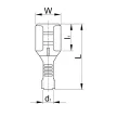 TRACON CSH3 - Szigeteletlen rátolható csatlakozó hüvely, sárgaréz 2,8×0,5mm, 0,5-1mm2
