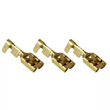   TRACON CSH6-B - Szig.tlen rátolható csatl. hüvely, sárgaréz, rögz.csapos 6,3×0,8mm, 1-2,5mm2