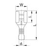 TRACON CSH6 - Szigeteletlen rátolható csatlakozó hüvely, sárgaréz 6,3×0,8mm, 1-2,5mm2