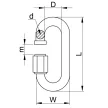 TRACON CSKARA6 - Karabiner, csavaros, acél d=6mm, 1700N