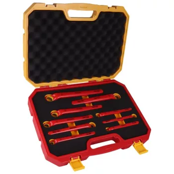   TRACON CSSET9 - 9 darabos 1000 V-ra szigeteltgyűrűs kulcs készlet 1000V, CR-V, 10-24mm