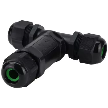  TRACON CST4-T - Tömítőszelencés kábeltoldó, T-elágazó 0.5-4 mm2, IP68, PC+PA6.6, 5P, 450VAC, 24A