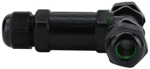 TRACON CST4-T3P - Tömítőszelencés kábeltoldó, T-elágazó 0.5-4 mm2, IP68, PC+PA6.6, 3P, 450VAC, 24A