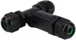 TRACON CST4-T3P - Tömítőszelencés kábeltoldó, T-elágazó 0.5-4 mm2, IP68, PC+PA6.6, 3P, 450VAC, 24A