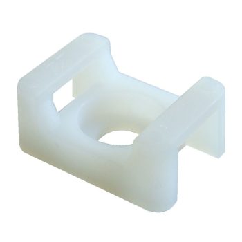   TRACON CSTALP-2 - Csavarozható, 2oldalt fűzhető kábelkötegelő talp, natúr 23×16mm, d=6,3mm, PA6.6