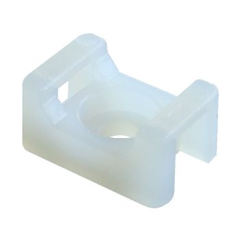   TRACON CSTALP - Csavarozható, 2oldalt fűzhető kábelkötegelő talp, natúr 15×10mm, d=3.5mm, PA6.6