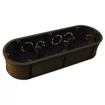   TRACON D70TRI - Perforált szerelvénydoboz süllyesztett, tripla, fekete 70×212×70×44mm