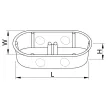 TRACON D70TRI - Perforált szerelvénydoboz süllyesztett, tripla, fekete 70×212×70×44mm