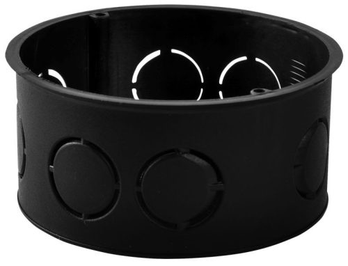 TRACON D80 - Perforált kötődoboz süllyesztett, sima, fekete 80×45mm