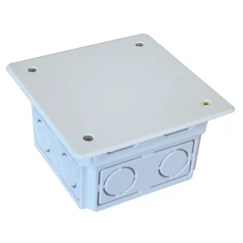   TRACON D80X80 - Perforált kötődoboz süllyesztett, négyzetes, fekete 79x79(97x97)×51.5mm