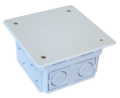 TRACON D80X80 - Perforált kötődoboz süllyesztett, négyzetes, fekete 79x79(97x97)×51.5mm