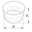 TRACON D80 - Perforált kötődoboz süllyesztett, sima, fekete 80×45mm