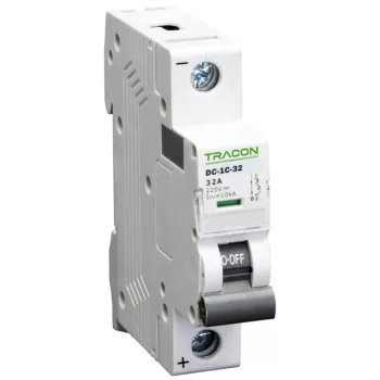   TRACON DC-1C-6 - Egyenáramú kismegszakító PV rendszerekhez, 1 pólus, C kar. 6A, 220V DC