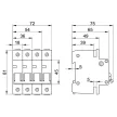 TRACON DC-4C-25 - Egyenáramú kismegszakító PV rendszerekhez, 4 pólus, C kar. 25A, 880V DC