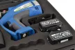 TRACON DK60E - Elektro-hidraulikus présszerszám 11 bélyeggel, hordtáskában 16-300mm2, 4900g, 60kN, 350°, 2× Li-ion, 18V, 4000mAh