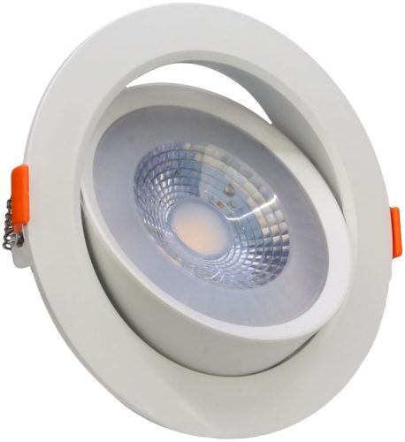 TRACON DLCOB12NW - Beépíthető álmennyezeti LED lámpatest, forgatható 200-240 V, 50Hz, 12W, 4000K, 960lm, 38°, IP20,D=140mm, EEI=G
