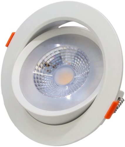 TRACON DLCOB9NW - Beépíthető álmennyezeti LED lámpatest, forgatható 200-240 V, 50Hz, 9W, 4000K, 630lm, 38°, IP20,D=115mm, EEI=G