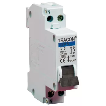   TRACON DPN-C-10 - Kismegszakító, 1+N pólus, C karakterisztika 10A, 4,5kA