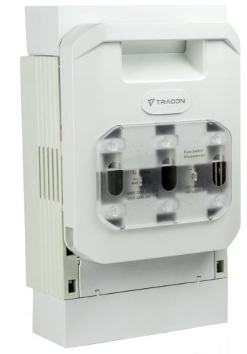 TRACON DSH2-3 - Vízsz. szakaszolókapcs.-biztosító, szerelőlapra, sarus AC400V, 400A, AC 690V, 315A, 3P, NH2, M10