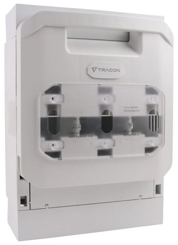 TRACON DSH3-3 - Vízsz. szakaszolókapcs.-biztosító, szerelőlapra, sarus AC400V, 630A, AC 690V, 425A, 3P, NH3, M12