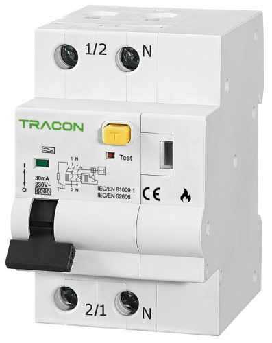 TRACON EARC2B1303 - AFDD Ív kisülés érzékelő, MCB,RCD B13A, 30 mA, 6kA, A