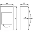 TRACON EDFK-12/2 - Falon kívüli elosztódoboz, füstszínű ajtóval, N/PE sínnel 2×12 (24) modul, IP40, (H×W×D=325×270×98mm)