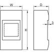 TRACON EDFK-1/1AN - Falon kívüli elosztódoboz, ajtó nélkül 1×1 modul, IP40, (H×W×D=130×32×62mm)
