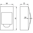 TRACON EDFK-8/1 - Falon kívüli elosztódoboz, füstszínű ajtóval, N/PE sínnel 1×8 modul, IP40, (H×W×D=200×184×95mm)
