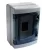 TRACON EDFKIP65-4/1 - Falon kívüli elosztódoboz, átlátszó ajtóval, N/PE sínnel 1×4 mod, H×W×D=210×140×100mm, IP65, 660V AC, 1000 V DC