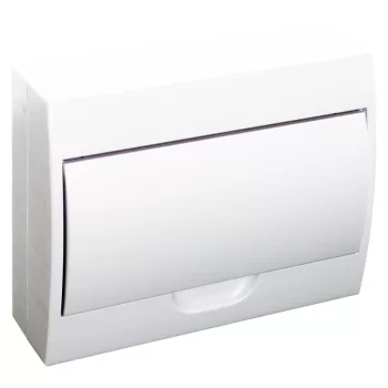   TRACON EDFKN-12/1 - Falon kívüli elosztódoboz, fehér ajtóval, N/PE sínnel 1×12 modul, IP40, (H×W×D=200×256×95mm)