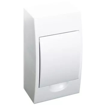   TRACON EDFKN-4/1 - Falon kívüli elosztódoboz, fehér ajtóval, N/PE sínnel 1×4 modul, IP40, (H×W×D=200×112×92mm)
