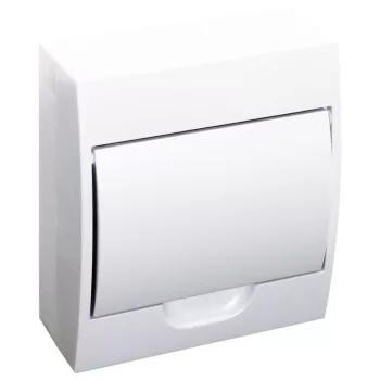   TRACON EDFKN-8/1 - Falon kívüli elosztódoboz, fehér ajtóval, N/PE sínnel 1×8 modul, IP40, (H×W×D=200×184×95mm)