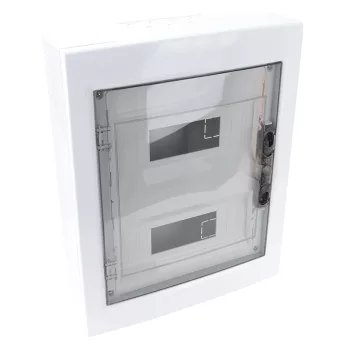   TRACON EDFKS-12/2 - Falon kívüli elosztódoboz, füstszínű-sík ajtóval, NPE nélkül 2×12 (24) modul, IP40, (H×W×D=415×330×100mm)